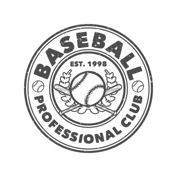 Logo Design Beisebol Clube Profissional Com Beisebol Morcego Ilustração Vintage —  Vetores de Stock