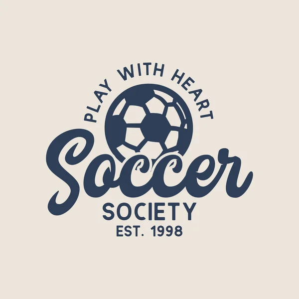 Shirt Design Jouer Avec Coeur Soccer Société Est 1998 Avec — Image vectorielle