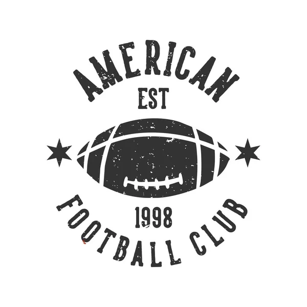 Logo Design Amerikansk Fotbollsklubb Est 1998 Med Fotboll Rugby Boll — Stock vektor