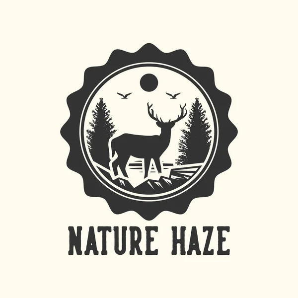 Logotipo Design Natureza Névoa Plana Ilustração — Vetor de Stock