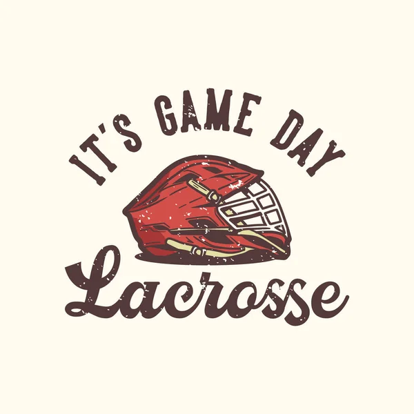 Logo Design Game Day Lacrosse Lacrosse Helmet Vintage Illustration — Stock Vector