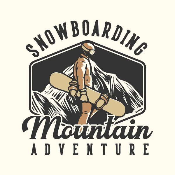 디자인 Snowboarding 스노보드 빈티지 삽화를 — 스톡 벡터
