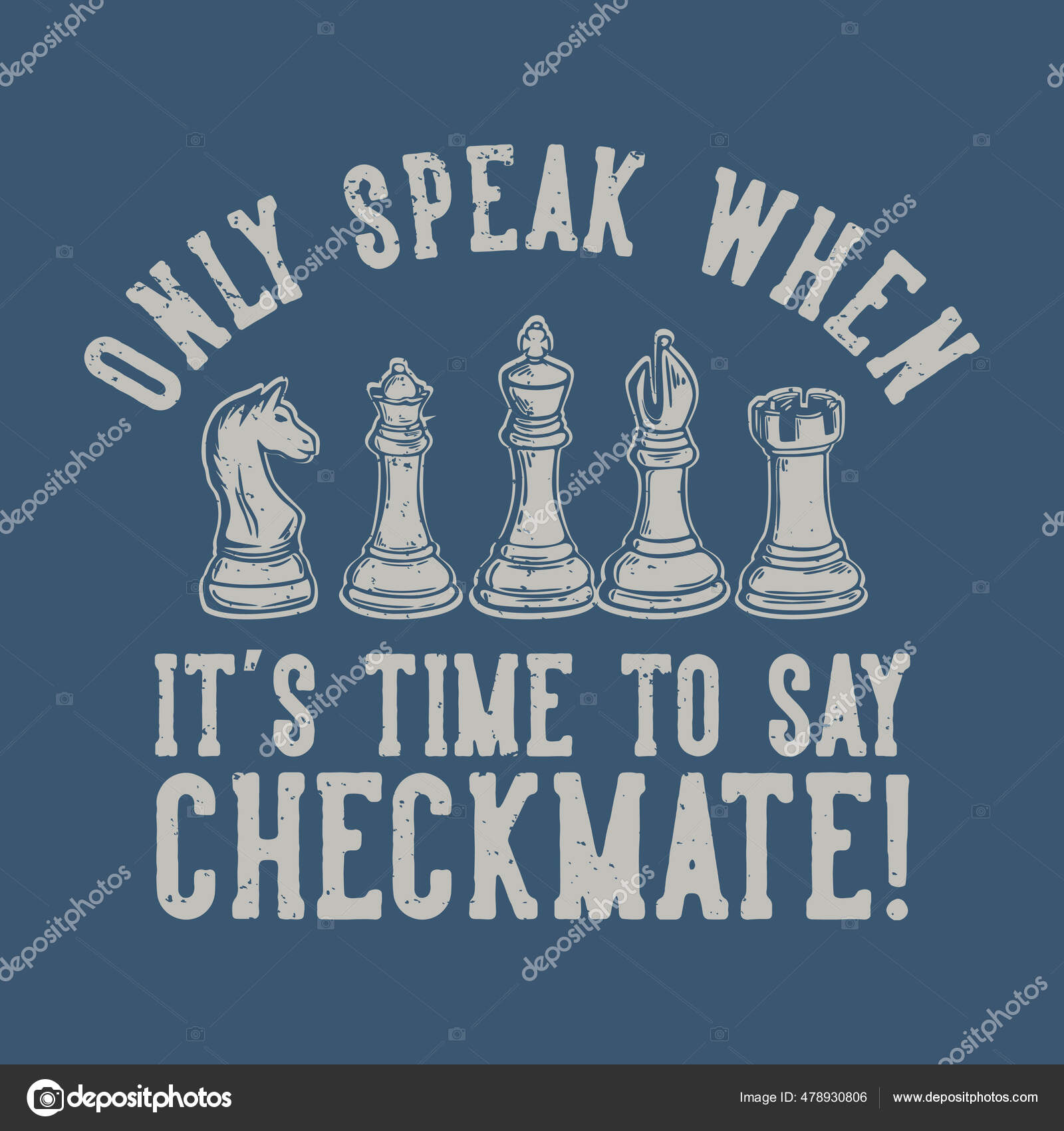Ilustração vetorial de peça de xadrez para camiseta