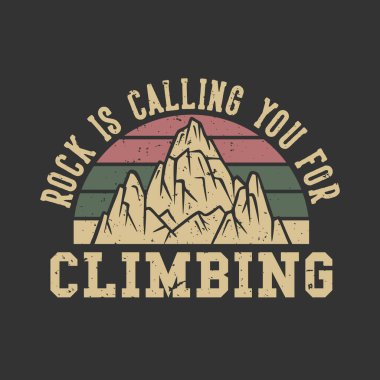 Logo tasarımı rock, dağ klasiği illüstrasyonuyla tırmanmanız için sizi çağırıyor.