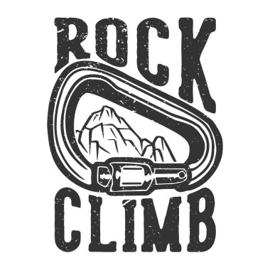 Tişört tasarımı sloganı: Karabinalı kaya tırmanışı