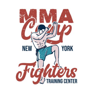 Muay Thai Dövüş Sanatları Sanatçısı İllüstrasyonlu poster tasarımı