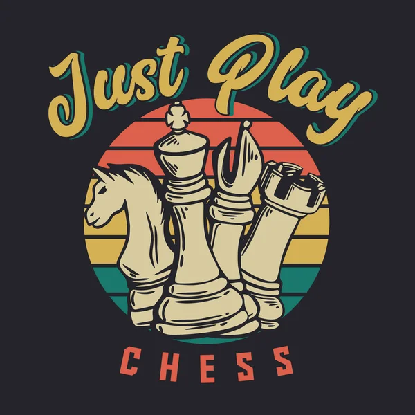 Design de logotipo do campeonato mundial de xadrez com ilustração vintage  de xadrez