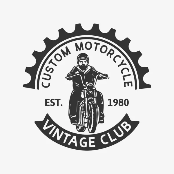 Logo Design Anpassad Motorcykel Vintage Club Est 1980 — Stock vektor
