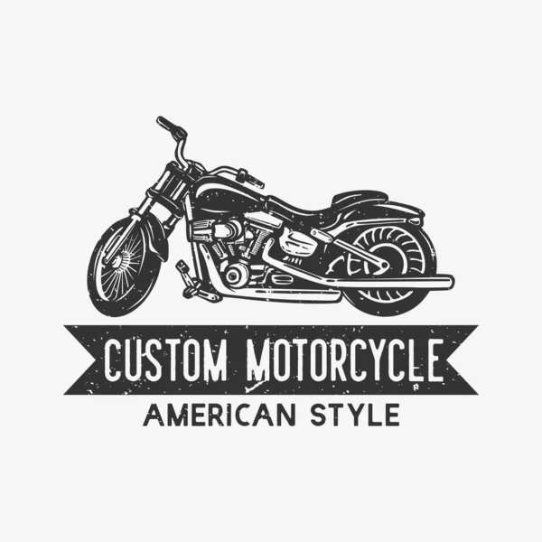 Logo Design Custom Motorcycle American Style Motorcycle Vintage Illustration — Stock Vector
