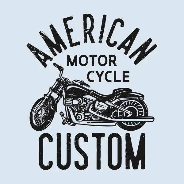 Shirt Design American Custom Motorcycle Motorcycle Vintage Illustration — Stock Vector