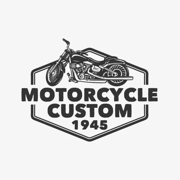 Logo Design Motorcykel Anpassad 1945 Med Motorcykel Vintage Illustration — Stock vektor