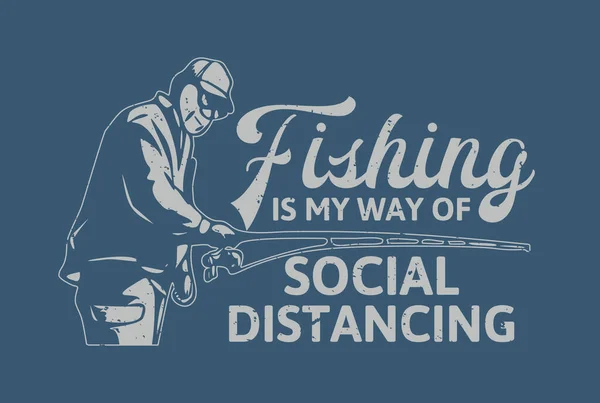 Diseño Camiseta Pesca Forma Distanciamiento Social — Archivo Imágenes Vectoriales