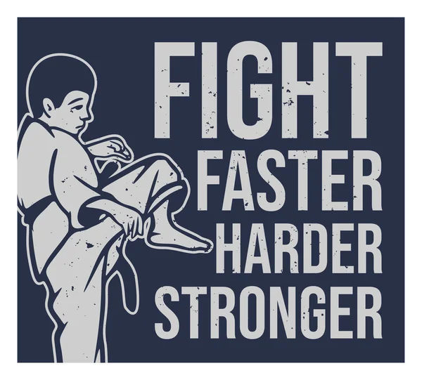 Poster Ontwerp Vechten Sneller Harder Sterker Met Kid Muay Thai — Stockvector