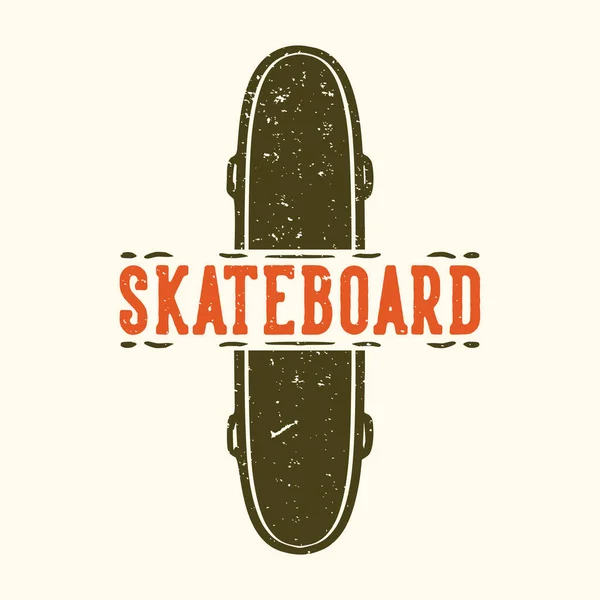 Logo Design Skateboard Avec Illustration Vintage Skateboard — Image vectorielle