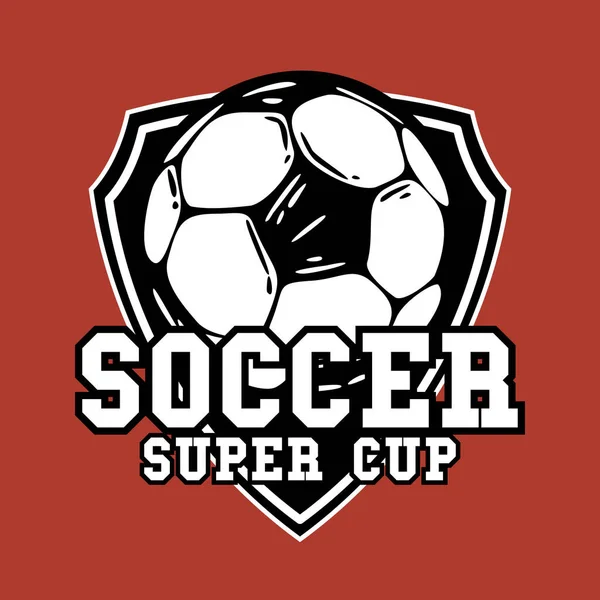 Logotipo Design Futebol Super Copo Com Futebol Ilustração Vintage —  Vetores de Stock