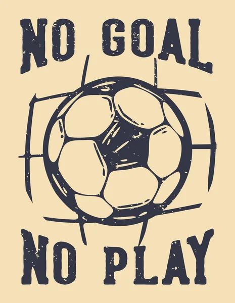 Poster Design Pas Pas Jeu Avec Football Illustration Vintage — Image vectorielle