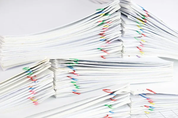 Close up pile overload report and receipt — Stock Photo, Image