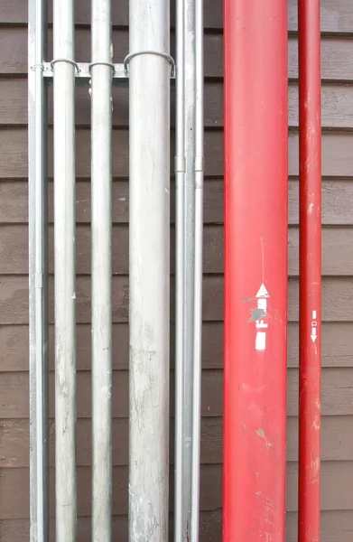 Red and silver pipe — Stock Photo, Image