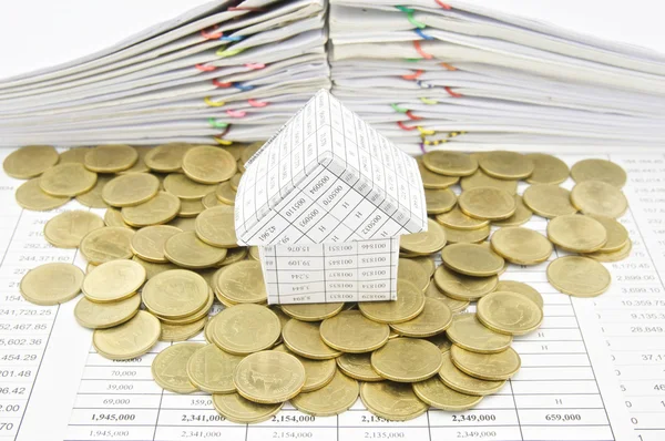 House on gold coins — Stock Photo, Image