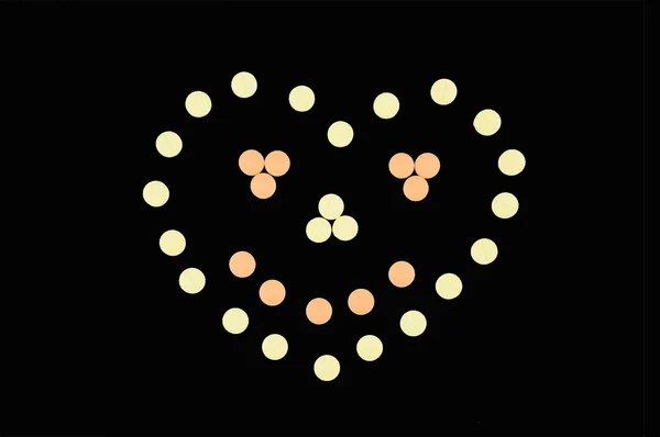 Oranžové a žluté tablet pilulky dát jako úsměv srdce izolované — Stock fotografie