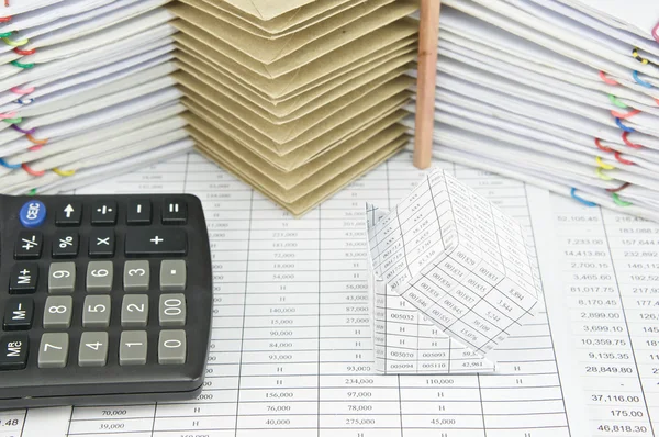 Bankruptcy of house and calculator on finance account — Stock Photo, Image