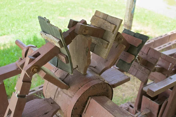 Close up old wooden water wheel — Stock Photo, Image