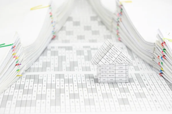 House have pile of document with colorful paperclip — Stock Photo, Image