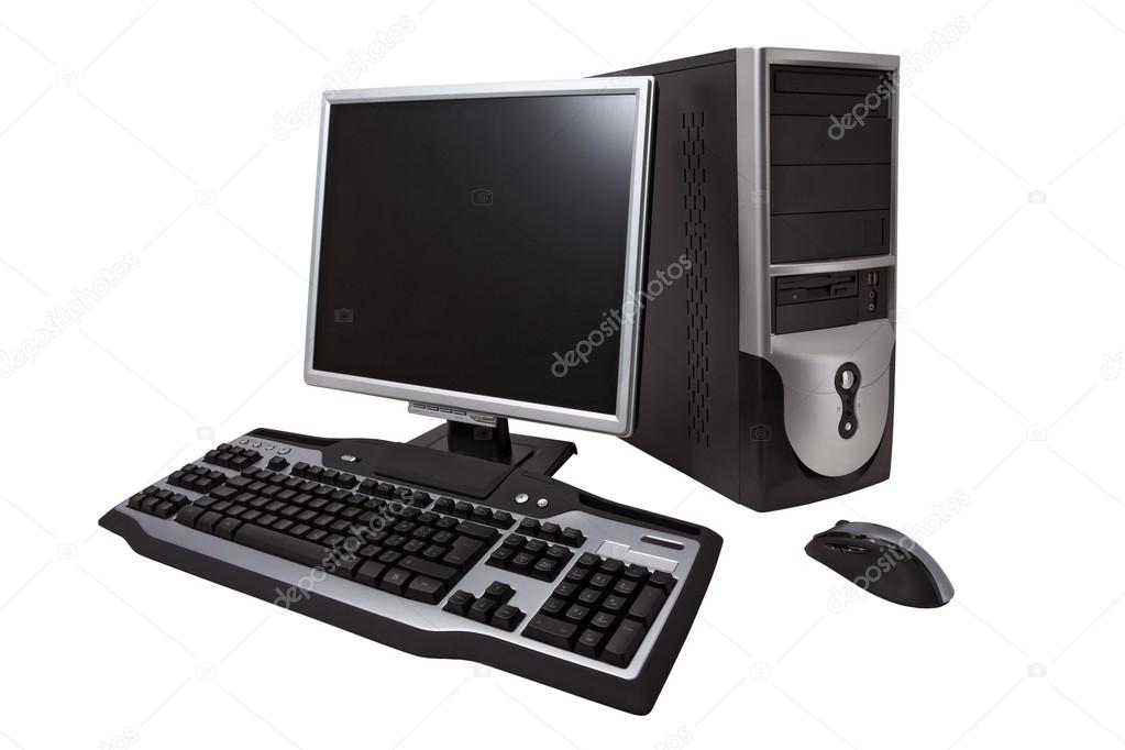 Desktop computer with clipping path
