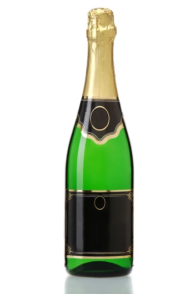 Sluten flaska champagne isolerad på en vit — Stockfoto
