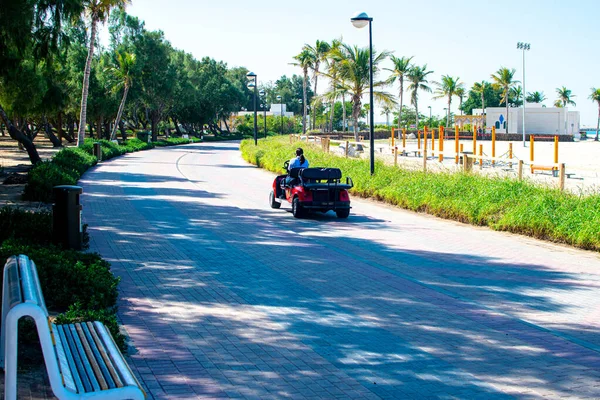 Dubaï, Émirats arabes unis 16 janvier 2020 : Belle vue sur Al Mamzar Beach Dubai, parc de loisirs. — Photo