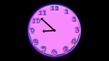 Hareket eden okları olan pembe saatin canlandırması