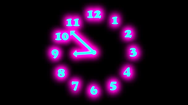 Animação Relógio Rosa Com Setas Movimento — Vídeo de Stock