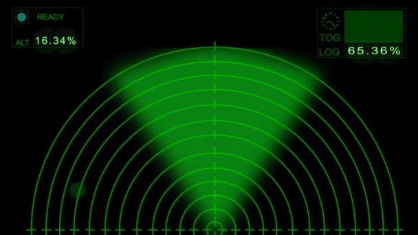 Pantalla Radar Sobre Fondo Negro — Vídeo de stock