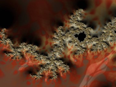 Mükemmel şekil ve renklere sahip fraktal oluşturulmuş görüntü