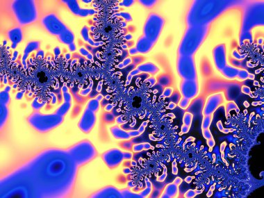 Mükemmel şekil ve renklere sahip fraktal oluşturulmuş görüntü