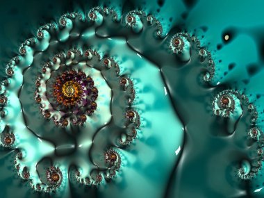 Mükemmel şekil ve renklere sahip fraktal oluşturulmuş görüntü