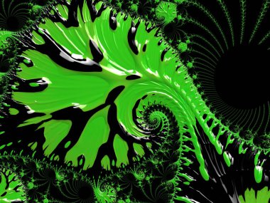 Yeşil fraktal arkaplanın soyut tasarımı