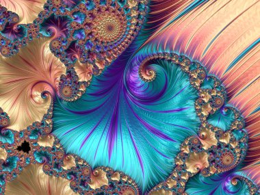 güzel mavi fraktal arkaplan, dijital resim grafiği