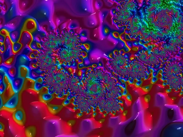 Imagen Fractal Generada Con Formas Colores Maravillosos —  Fotos de Stock