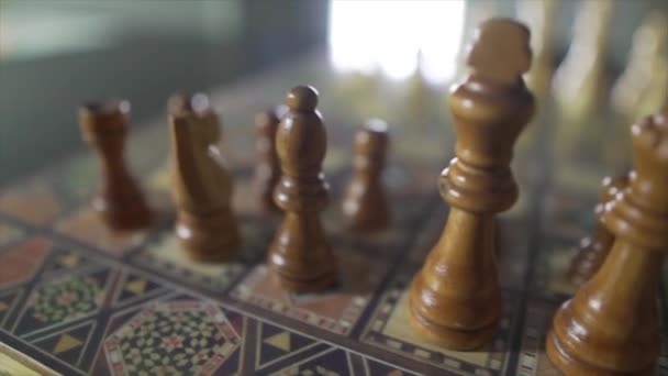 Strategie Konzept Des Schachbretts Spiel — Stockvideo