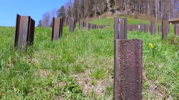 Steel Tank Obstacles Video — Stock Video