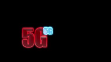 Koyu arkaplanda 5G neon işareti