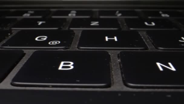 Schwarze Tastatur Des Laptops — Stockvideo