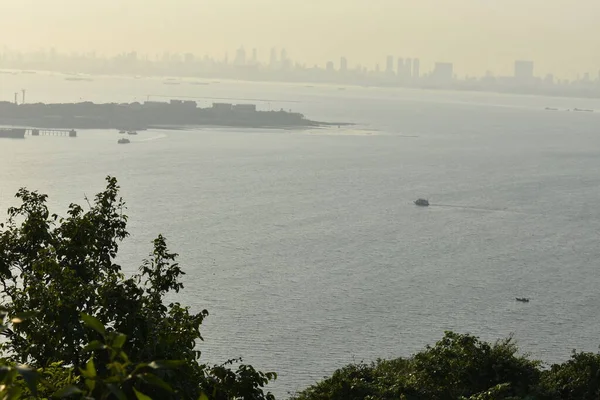 Océan Capturé Près Port Bombay Partir Une Île — Photo