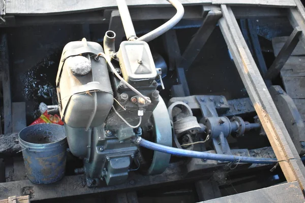 Closeup View Motor Used Passenger Boat — Stock Photo, Image