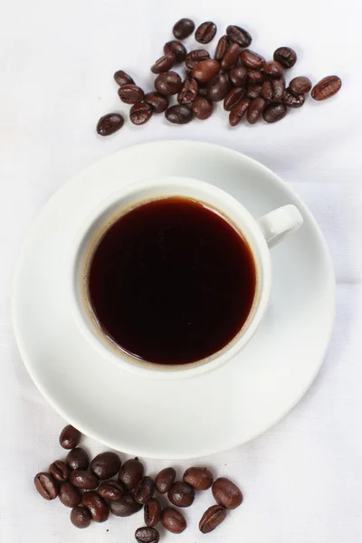 Taza de café y frijoles — Foto de Stock