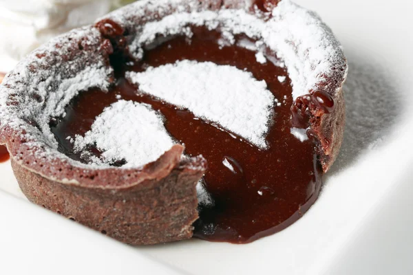 Chocolate fondant lava cake — Stock Photo, Image