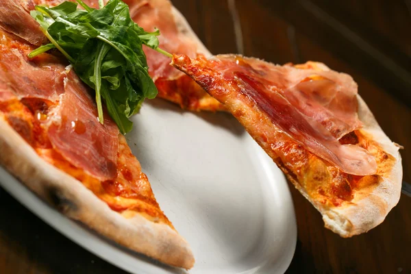 Itallian pizza parma ham — Stock Photo, Image