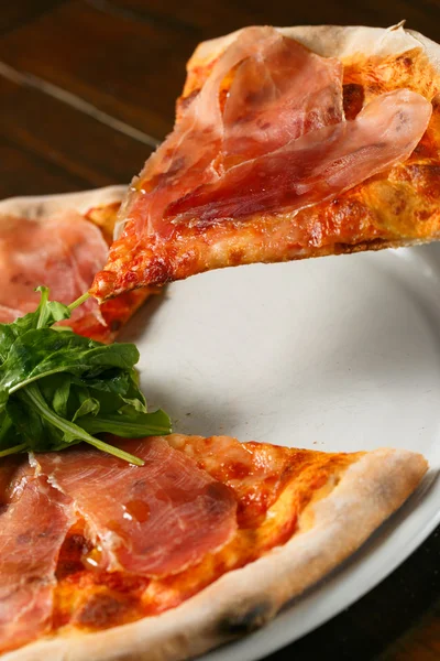 Itallian pizza parma ham — Stock Photo, Image