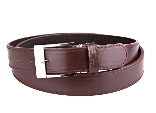 Male brown leather belt